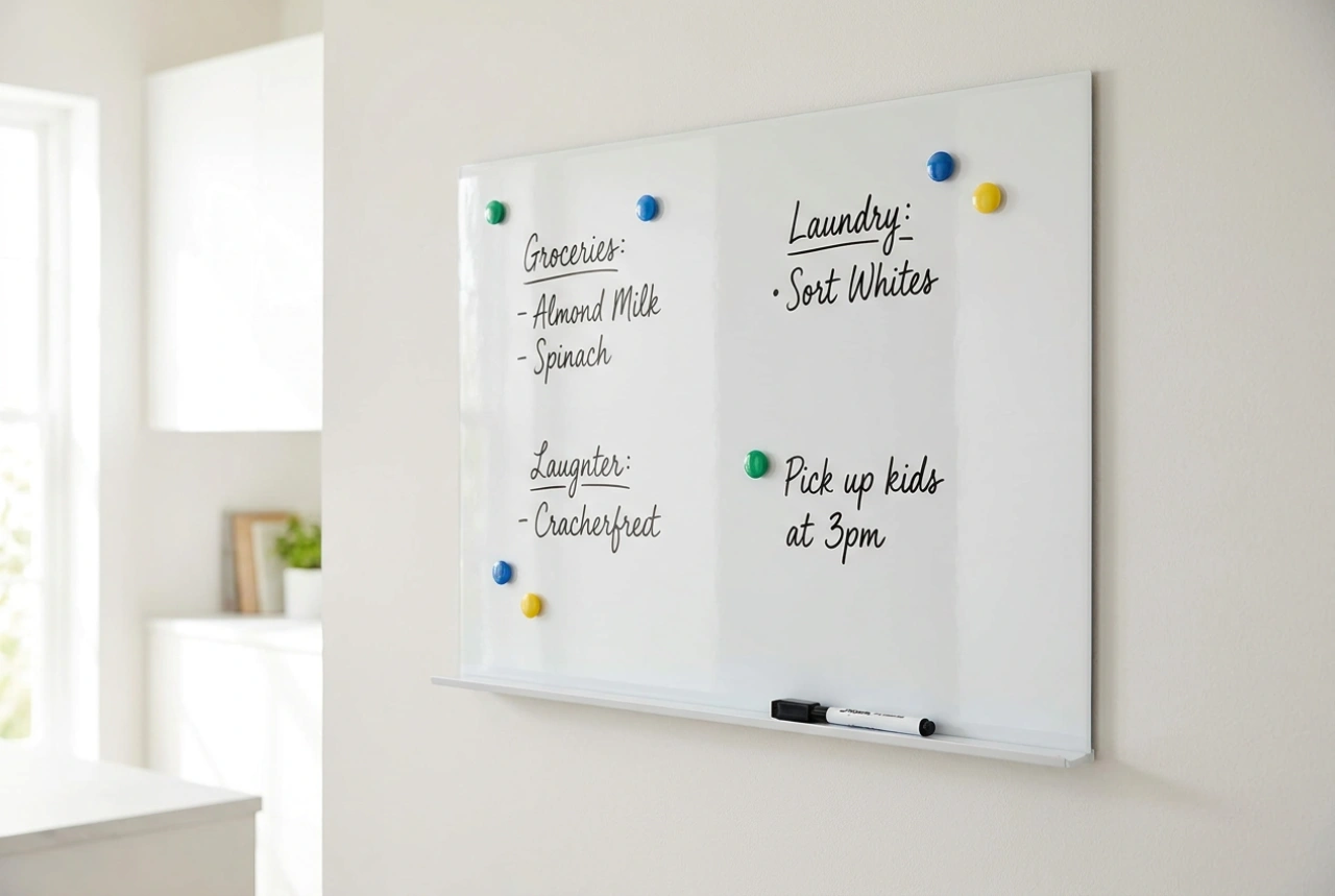 Hoe u een magnetisch whiteboard gebruikt als centraal notitiebord