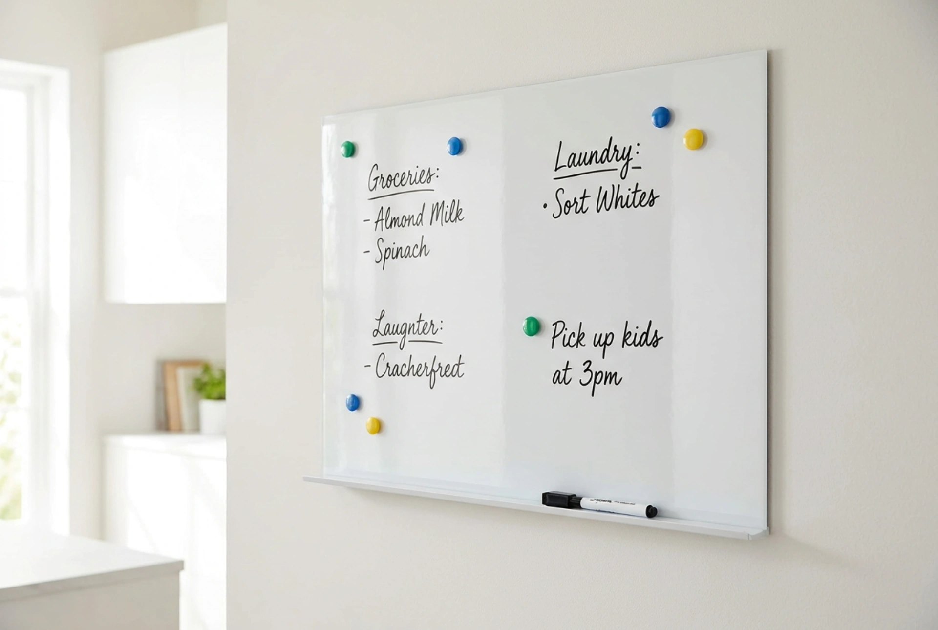 Hoe u een magnetisch whiteboard gebruikt als centraal notitiebord