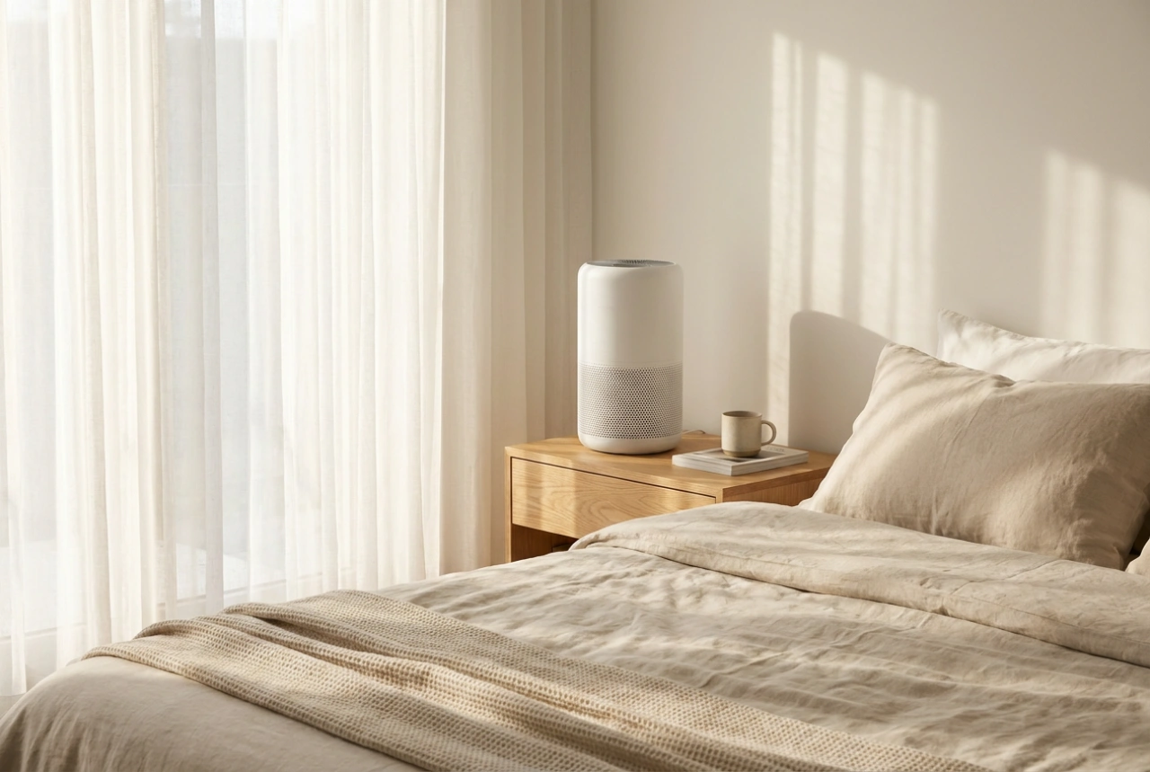 De optimale plaatsing en instelling van een luchtreiniger in de slaapkamer voor de nacht