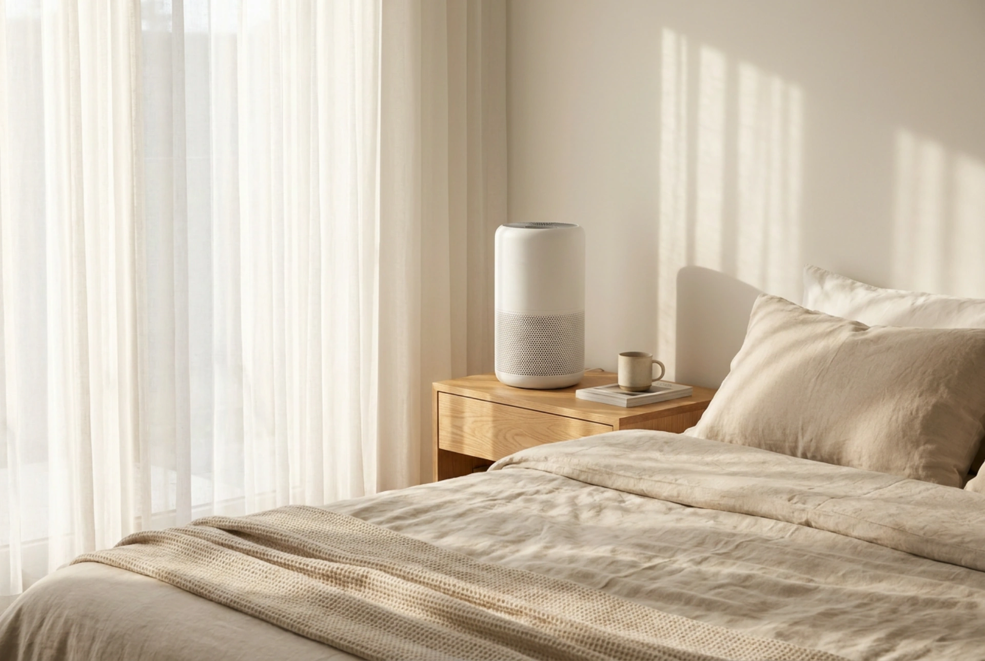 De optimale plaatsing en instelling van een luchtreiniger in de slaapkamer voor de nacht