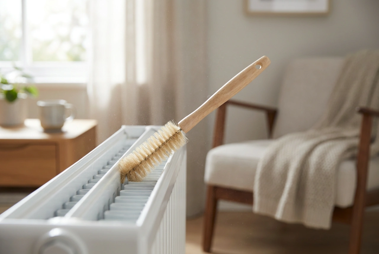 Radiator reinigen: de juiste borstel en techniek tegen stof tussen de ribben