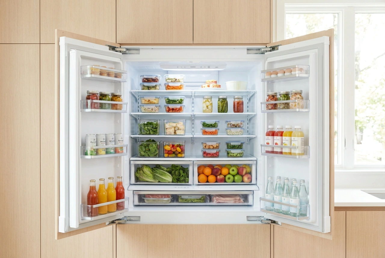 Dubbeldeurs koelkast: slimme indeling en optimale organisatie van de schappen