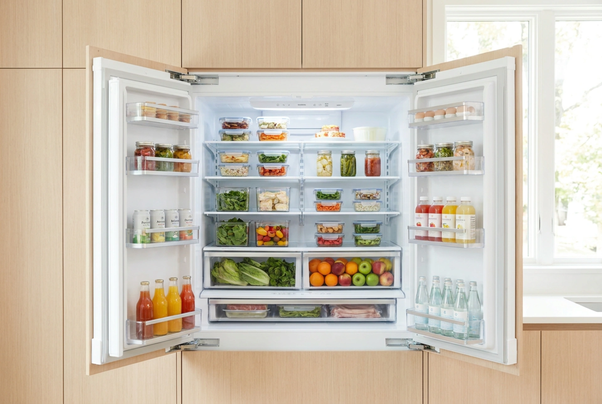 Dubbeldeurs koelkast: slimme indeling en optimale organisatie van de schappen