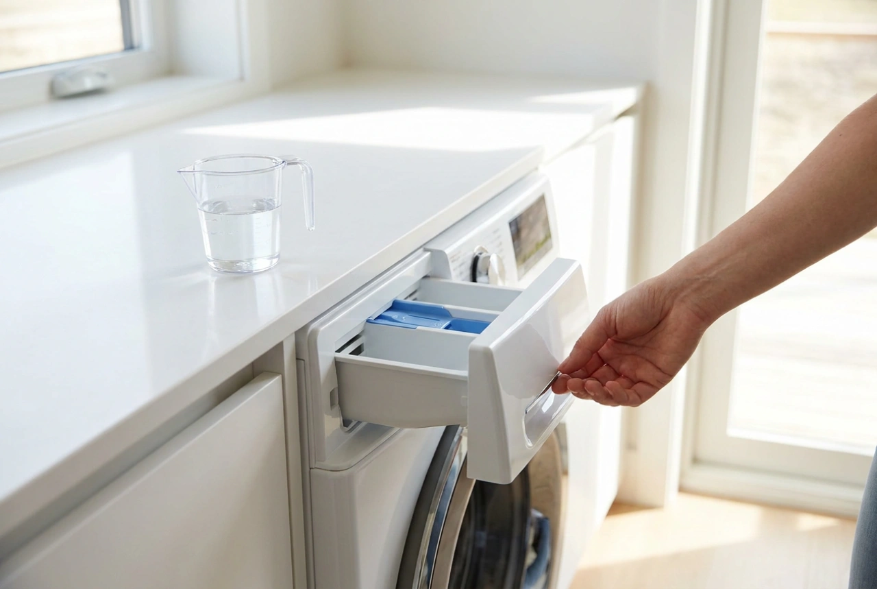 Hoe de wasmiddellade van de wasmachine te gebruiken zonder overmaat aan chemische stoffen