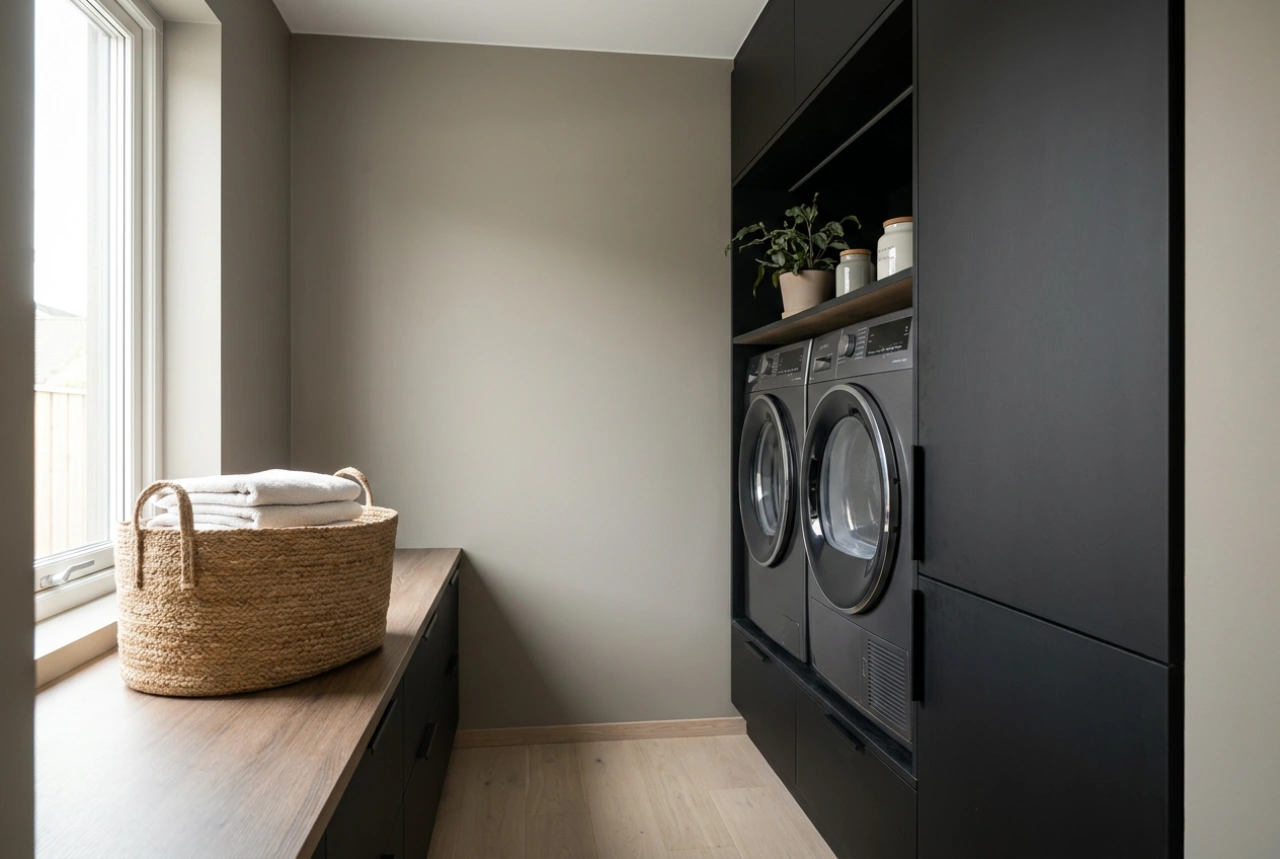 Wasmachine en droger in één lijn: Een ergonomische en efficiënte indeling