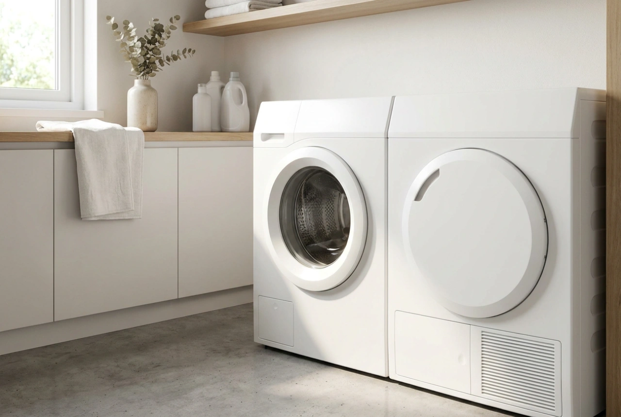 Hoe plaats je veilig een wasdroger op een smalle (slim) wasmachine